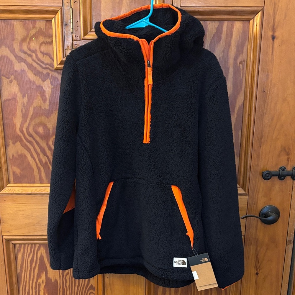 The North Face womens navy and Orange campshire Hoodie